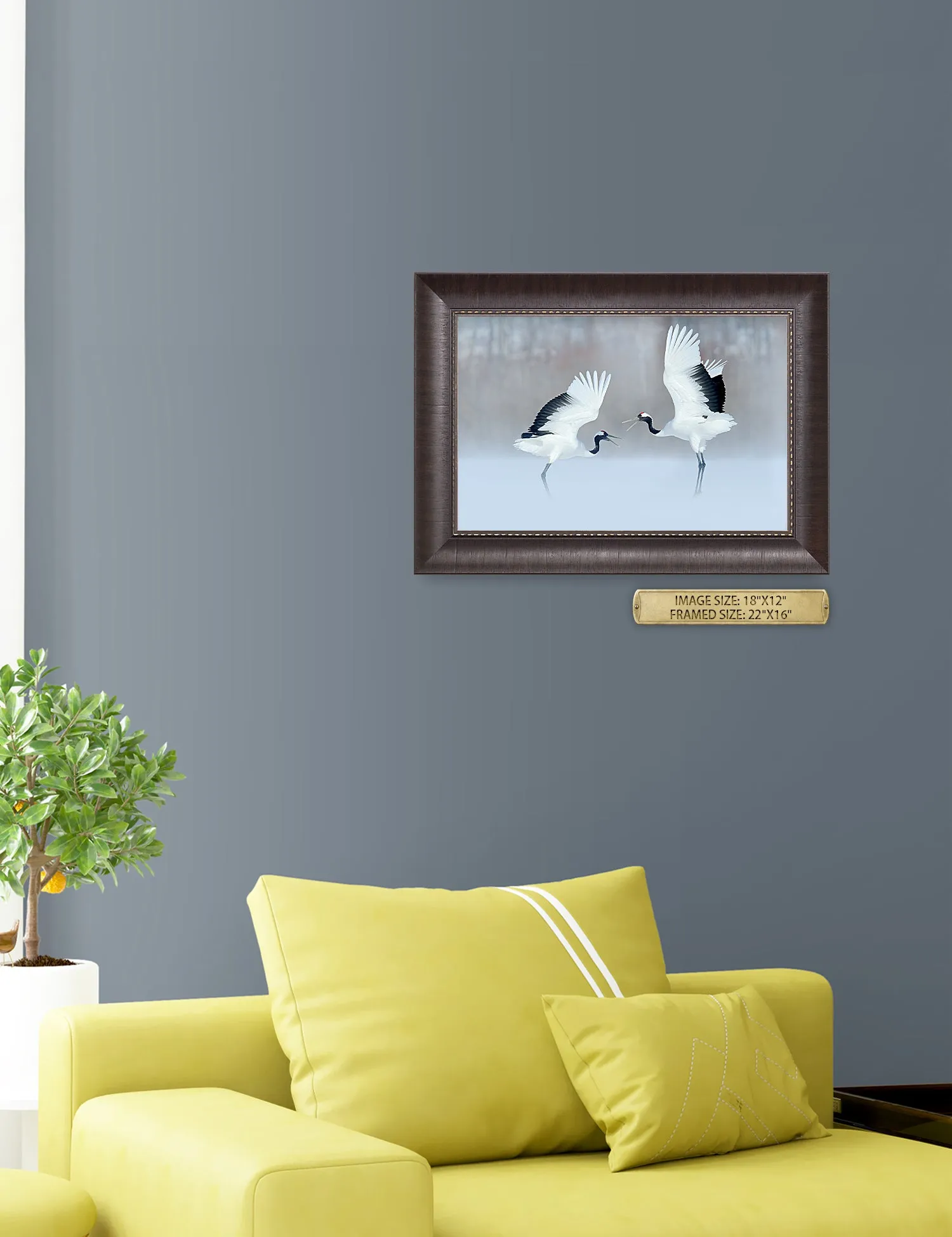 Crane Dance Wild Animal Wall Art.