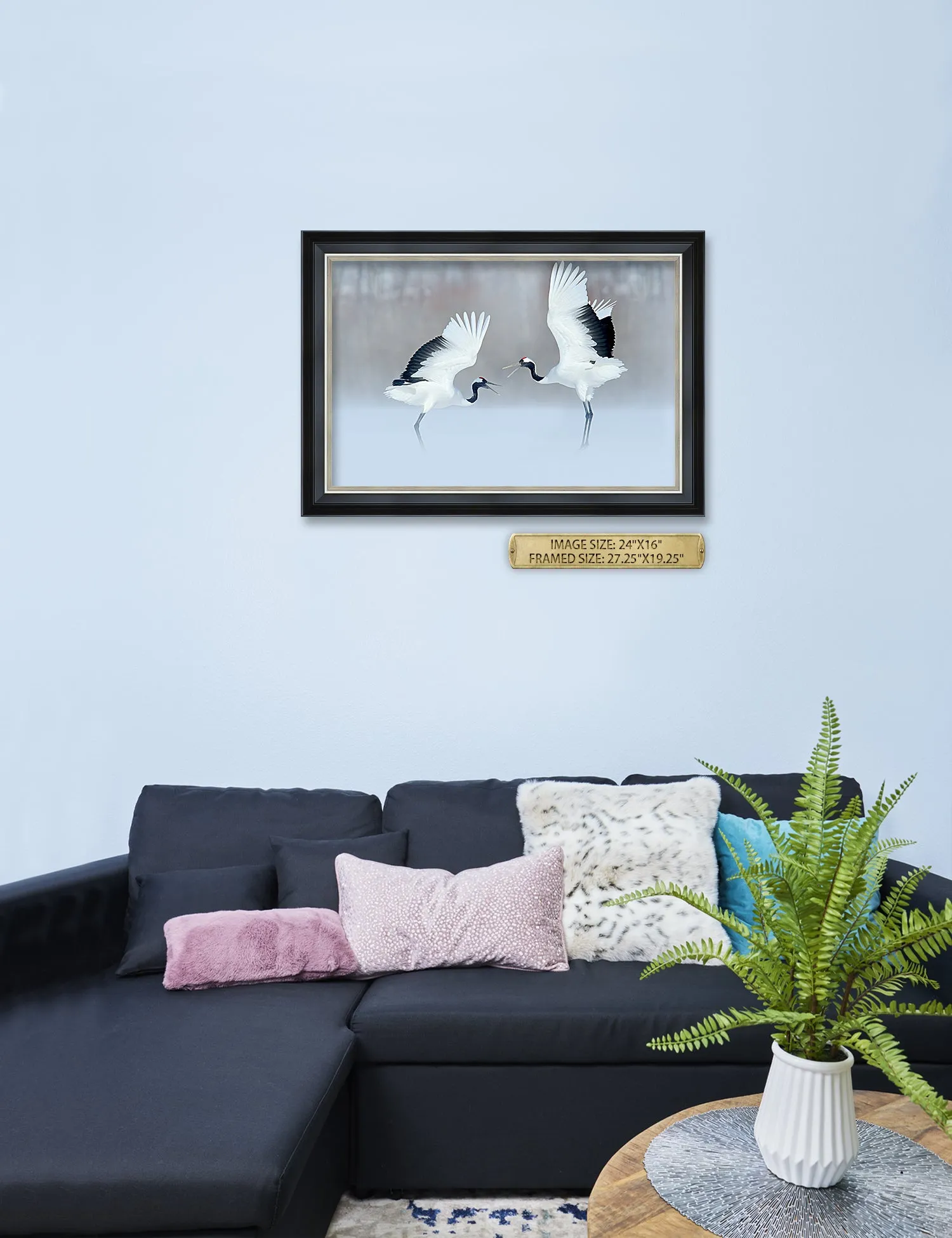 Crane Dance Wild Animal Wall Art.