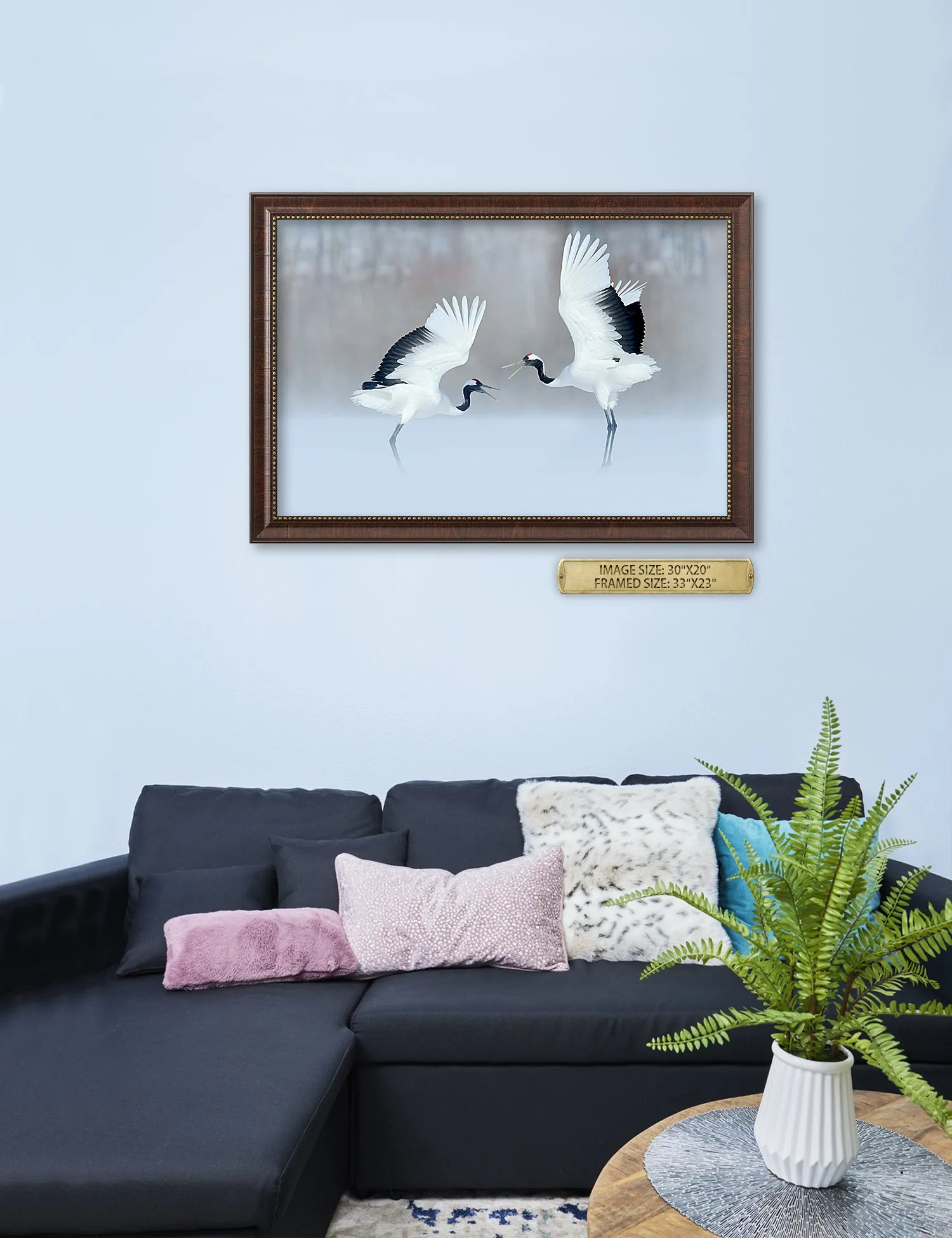 Crane Dance Wild Animal Wall Art.