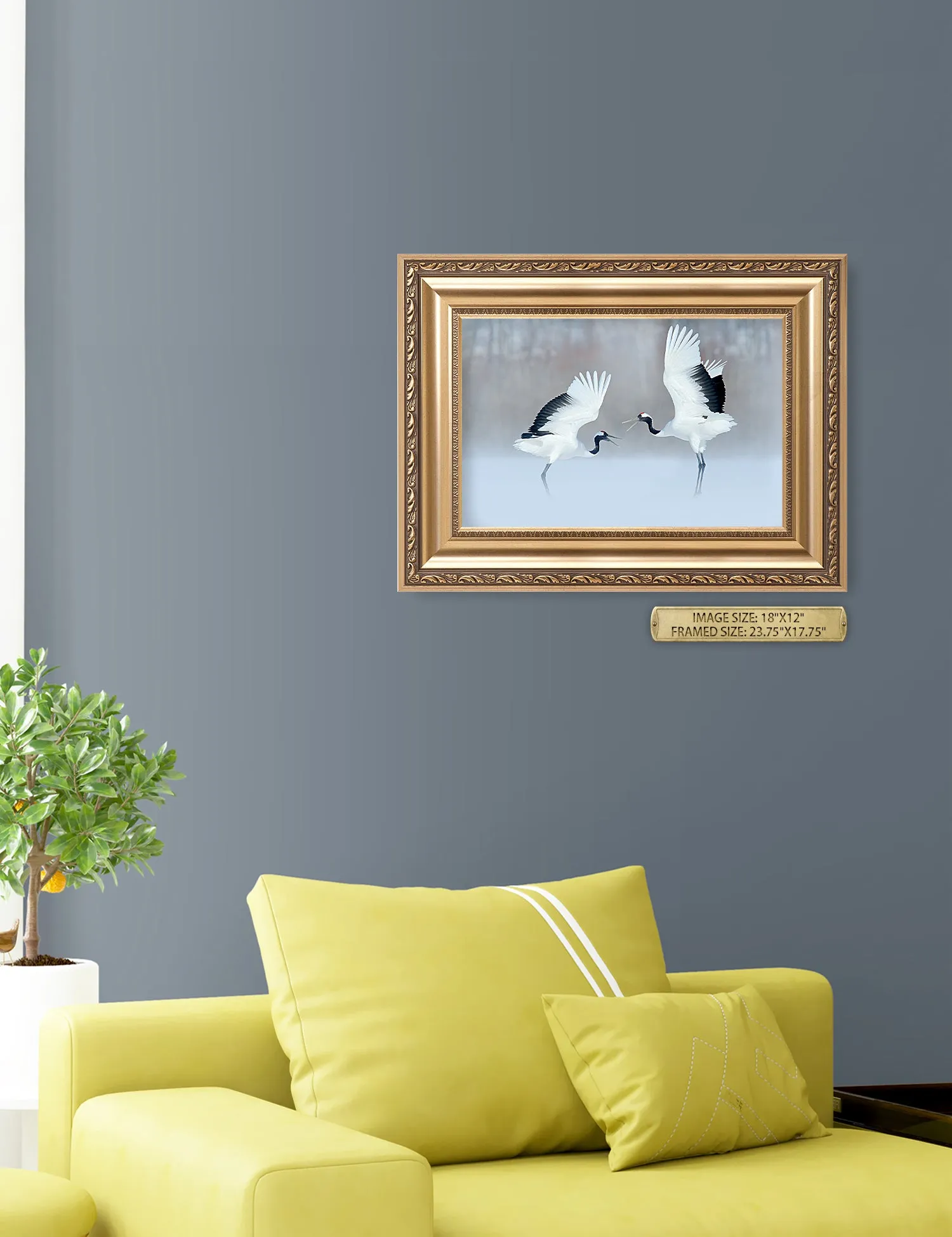 Crane Dance Wild Animal Wall Art.