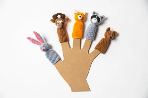 Crocheted Finger Puppet Set "Forest"