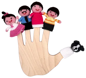 Crocheted Finger Puppet Set "Happy Family"