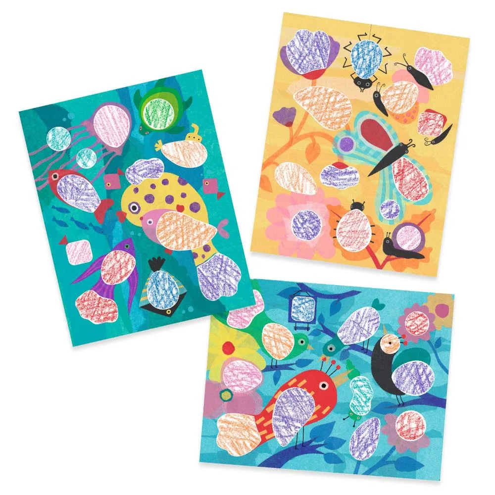 Djeco Stencil Colouring Kit - Color Stop Birdie & Co