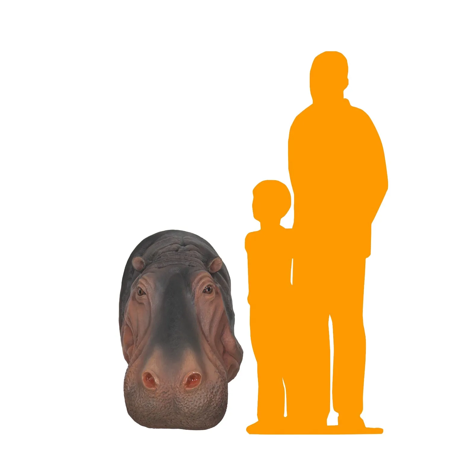 Hippo Head Life Size Statue