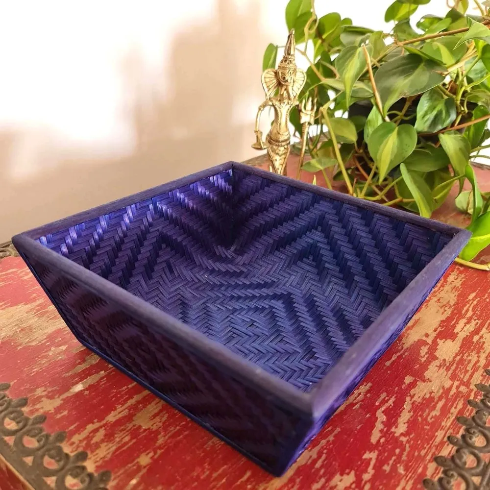 Indigo Handmade Bamboo Basket