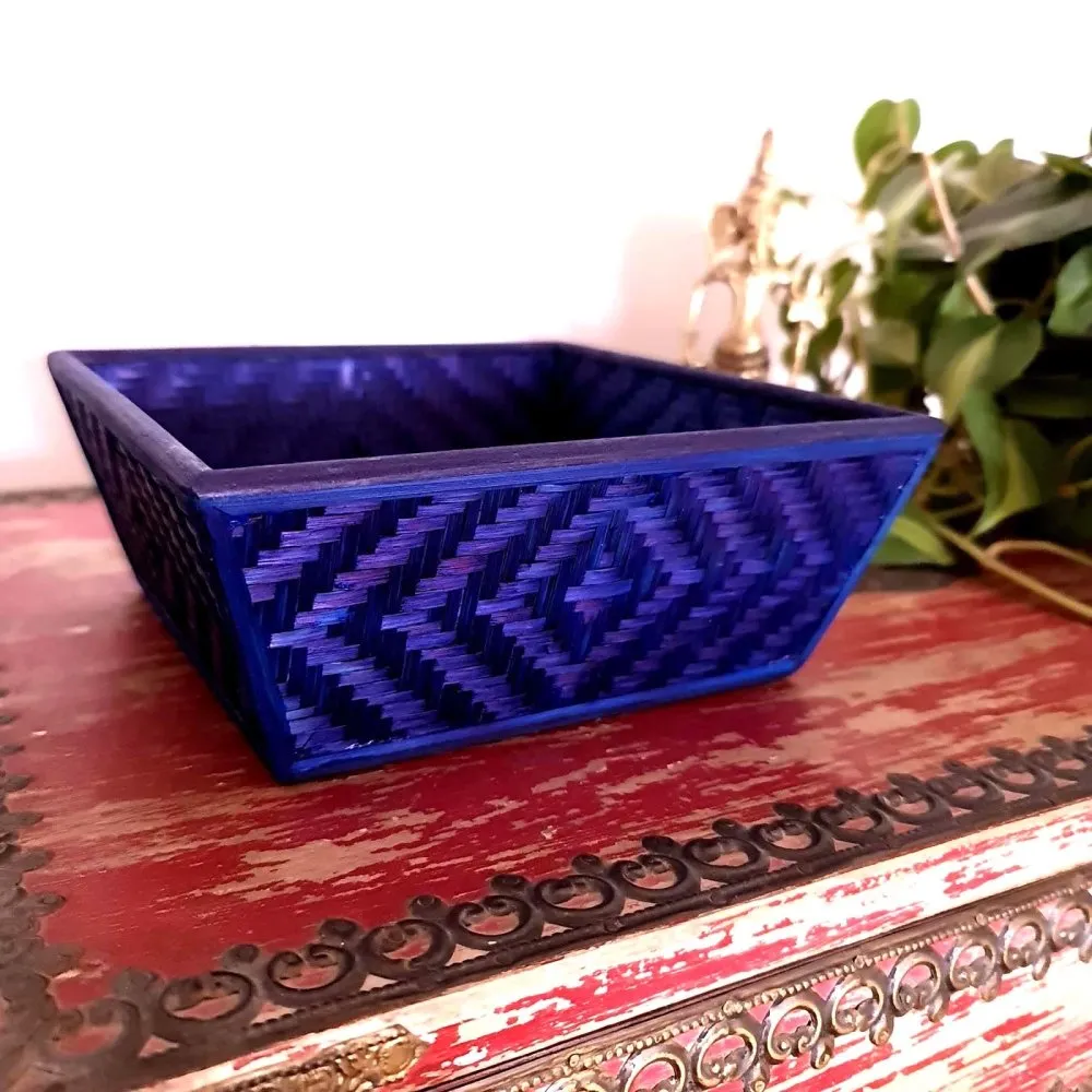Indigo Handmade Bamboo Basket