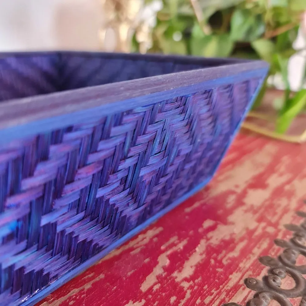Indigo Handmade Bamboo Basket