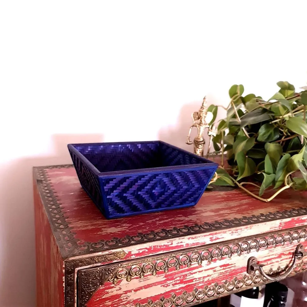 Indigo Handmade Bamboo Basket