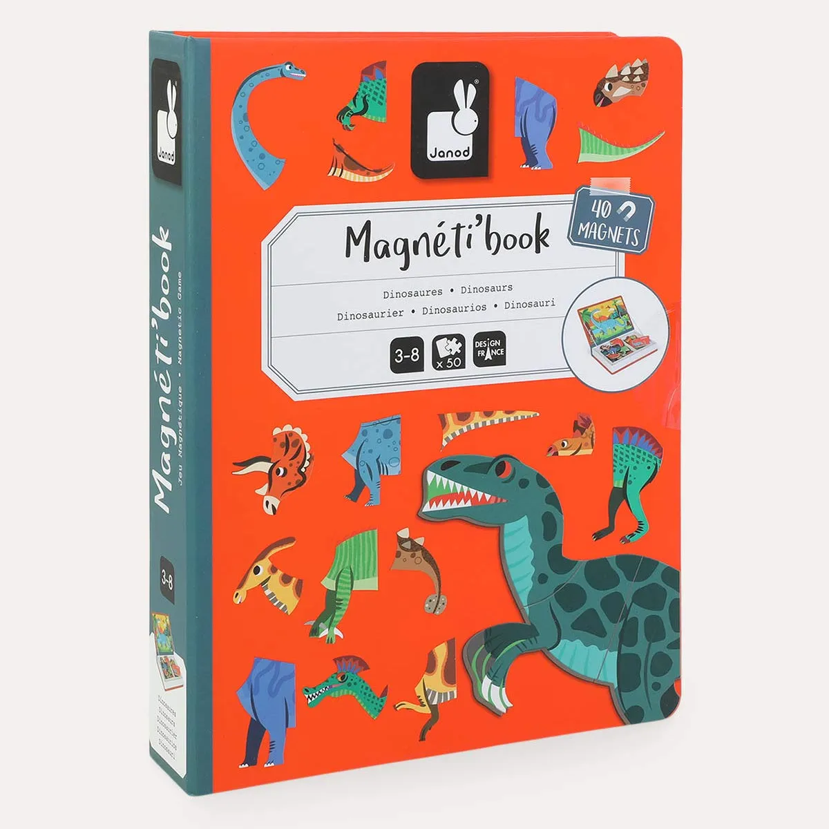 Janod Magnetibook Educational Toy - Dinosaurs
