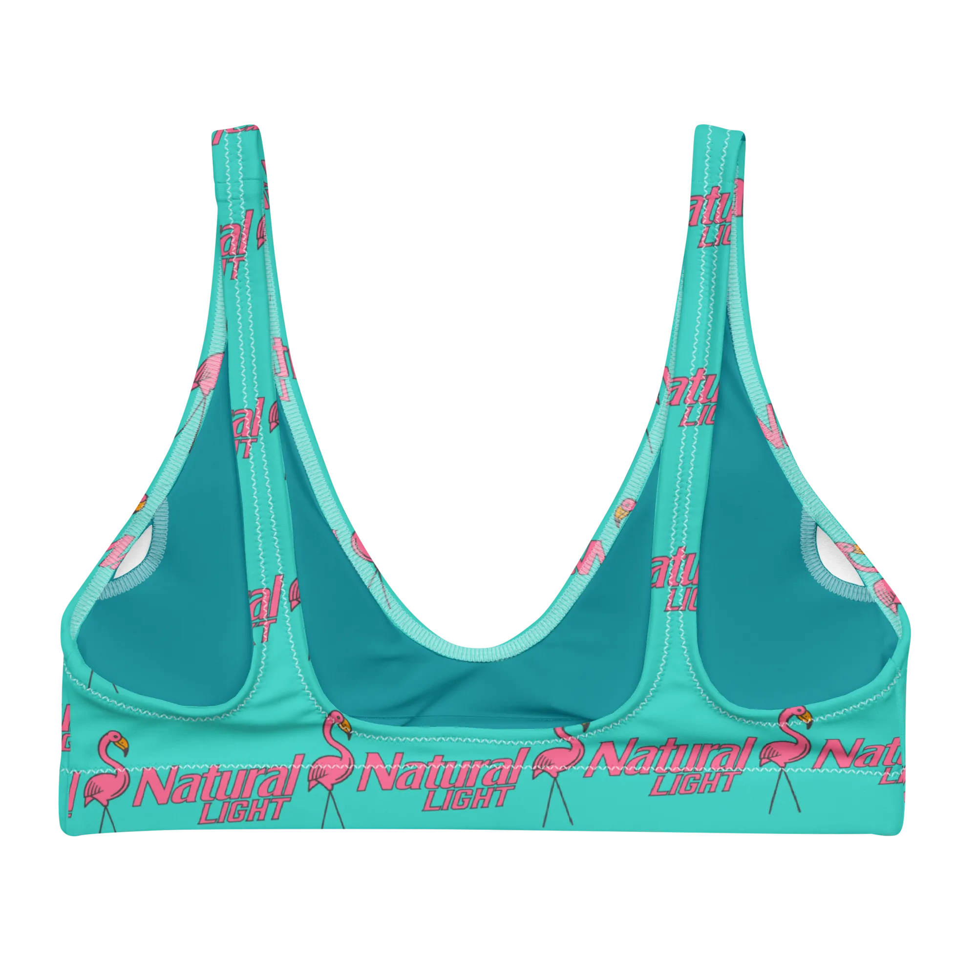 Natural Light Flamingos Bikini Top