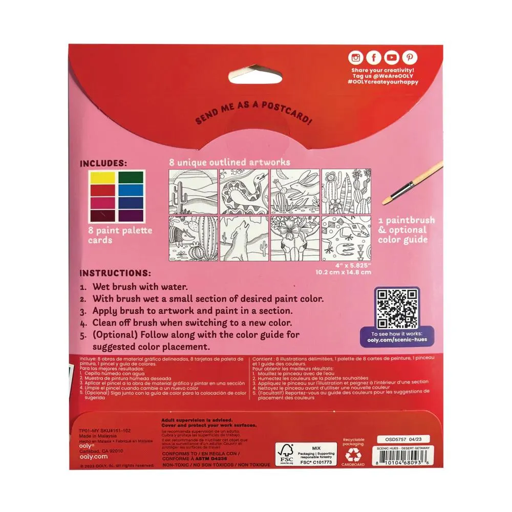 Ooly Scenic Hues DIY Watercolor Art Kit - Desert Getaway