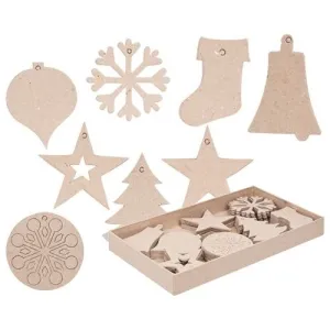 Paper Mache Christmas Decorations Pack of 80