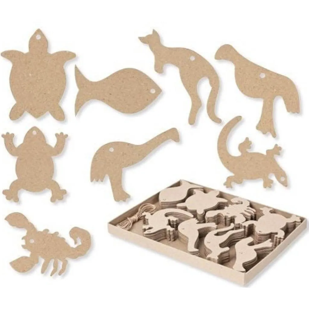 Paper Mache Indigenous Australian Animals - Pack of 80