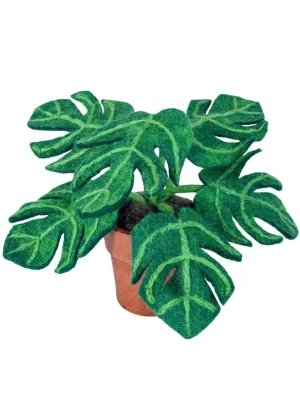 Potted Felt Monstera Plant