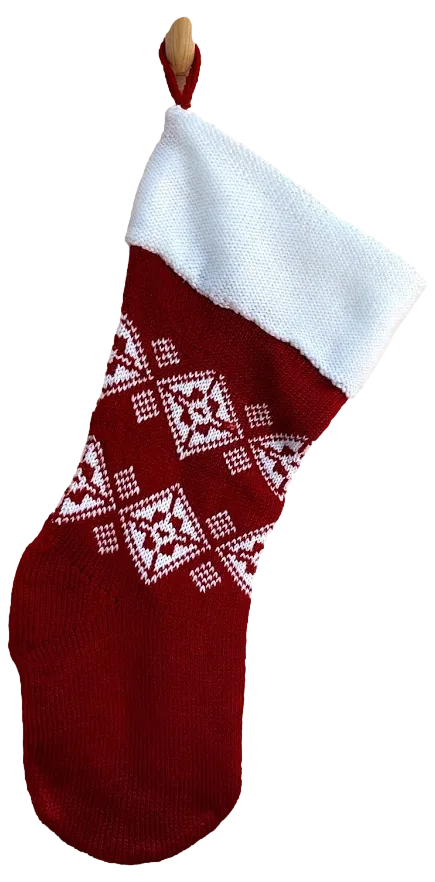Red & White Knitted Christmas Stockings