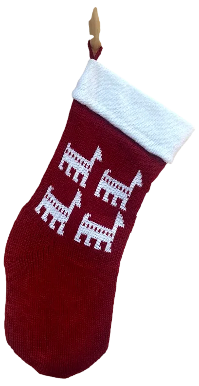 Red & White Knitted Christmas Stockings
