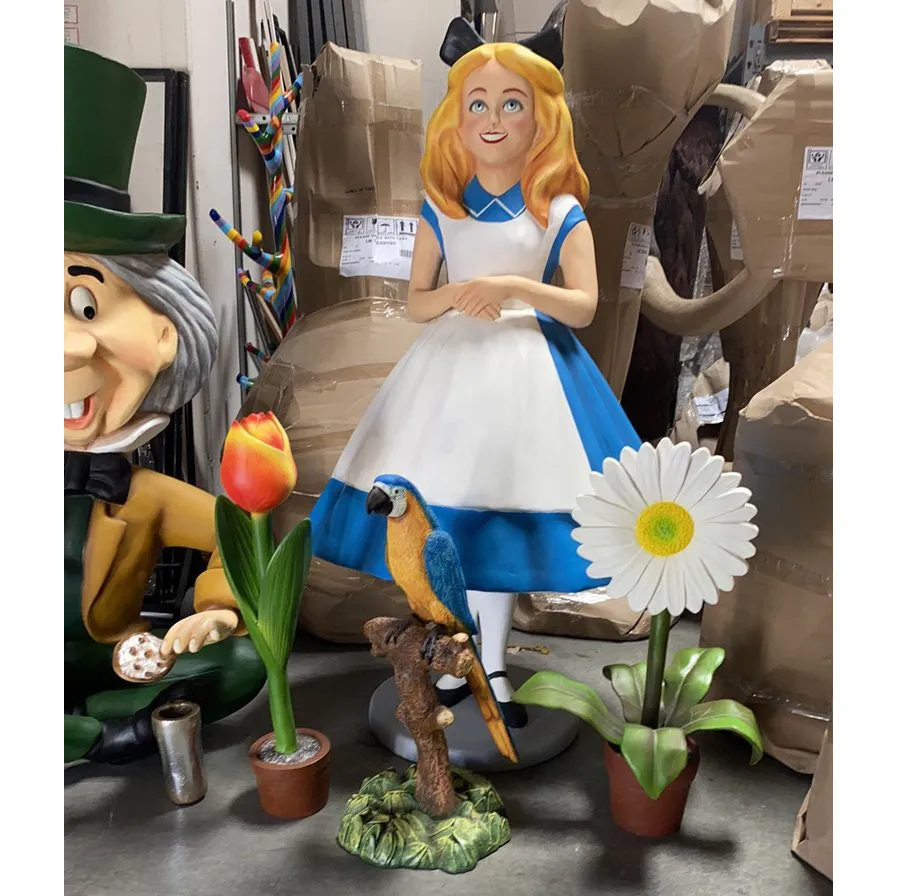 Small White Daisy In Pot Flower Statue