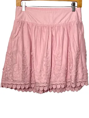 Soft Summer Taffy Pink Crochet Lace Floral Mini Skirt